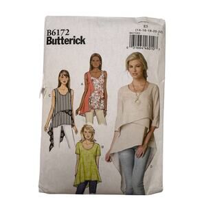 BUTTERICK Loose Fitting Top Tunic Pattern Uncut #B6172 Size E5 14-16-18-20-22
